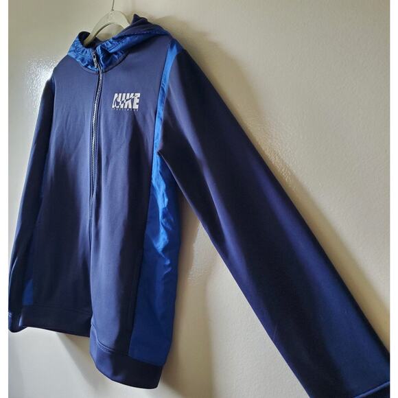 Nike Sportswear Womens XL Full Zip Hooded Jacket Navy And Royal Blue Activewear - Picture 3 of 11